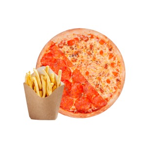 Пицца Пепперони-маргарита + картофель фри